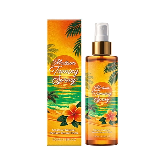 Lenkho Medium Tanning Spray, Self Tanner Body Mist, Creates Natural Medium Bronze Finish, Long-Lasting Sunless Tanning Spray for Face & Body, Streak-Free Glow for All Skin Tones