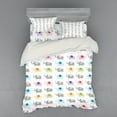 thumbnail image 2 of Nursery Duvet Cover Set, Elephants in Various Color Combinations Animal Fun Children Friendly Design, Bedding Set with Shams and Fitted Sheet, 3 Sizes, by Ambesonne, 2 of 3