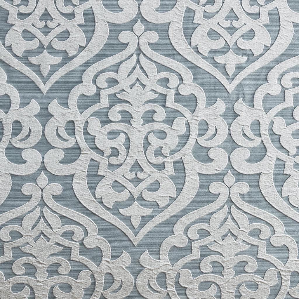 MAYEERTY Jacquard Shower Curtain, 72" x 72", Aqua+Silver, Polyester