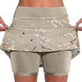 thumbnail image 4 of WTXUE Tennis Skirt, Women's Pocket Pants Solid Mid Waist Culottes Short Skirts Skinny Pants Skorts for Woman Pickleball Skirts for Women (Brown, 4XL), 4 of 5