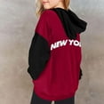 thumbnail image 4 of DHFJKG 2 Piece Suit Girls' Autumn And Winter Letter Printed Pocket Round Neck Long Sleeved Pants Hooded Color Block Sweatshirt Set Cute Outfit, 4 of 6