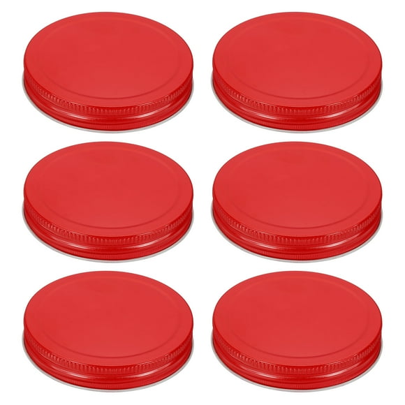 6pcs Mason Jar Lids 3.39" Tinplate Leak-proof Mason Canning Covers, Red