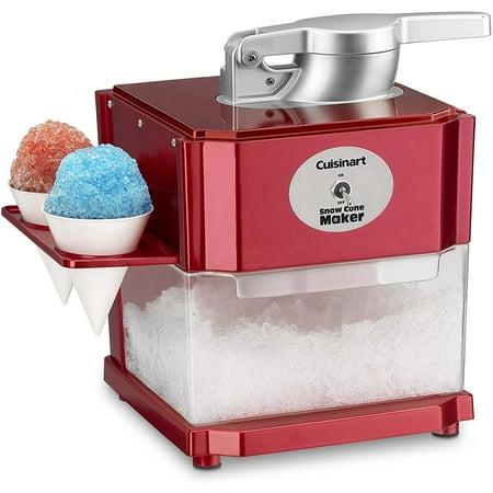 

Snow Cone Maker Professional Motor and Blade Mechanism has Interlock Safety Feature that Creates Real Shaved Ice for Snow Cones Slushies Frozen Lemonades or Adult Drinks Red