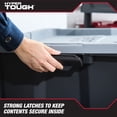 thumbnail image 6 of Hyper Tough 27 Gallon Storage Bin with Latch Lid, Heavy Duty Plastic Storage Container, Black and Gray, 6 of 9
