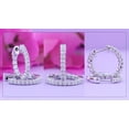 thumbnail image 3 of Dazzlingrock Collection Round Lab Grown White Diamond Inside Out Hinged Huggie Hoop Earrings for Women (0.50 ctw, Color H-I, Clarity SI2) in 925 Sterling Silver, 3 of 6
