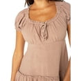 thumbnail image 3 of Celebrity Pink Women’s Cotton Mini Dress with Puff Sleeves, Sizes XS-4X, 3 of 5