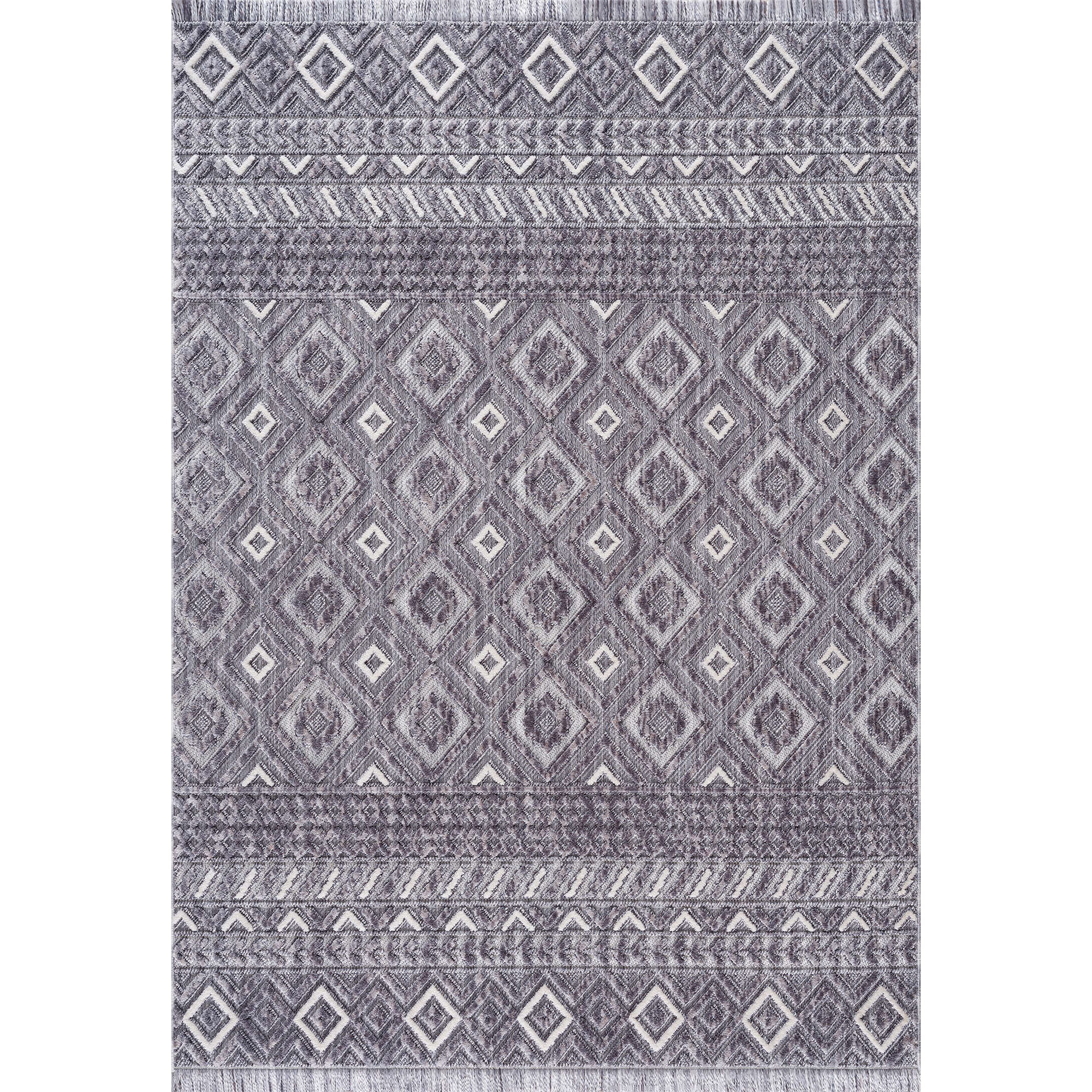 United Weavers Keya Leya Modern Geometric Area Rug, Smoke, 5'3" x 7'2"