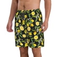 thumbnail image 2 of Fuzoiu Lemon Fruits Flowers Leaves Print Men's Beach Shorts,Men's Swim Trunks,Quick Dry Board Shorts with Pockets,Men's Bathing Suits for Surfing, Running, and Casual Wear-Medium, 2 of 6