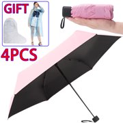 Kcysta 2pcs Umbrella Windproof Travel Umbrella - Wind Resistant, Small - Compact, Light, Strong, Mini, Folding and Portable - Backpack, Car, Purse Umbrellas for Rain - Men and Women