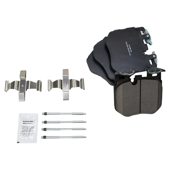 TRQ Front Ceramic Disc Brake Pad Set for BMW 5 Series X5 X6 New BFA18992 Fits select: 2017-2019 BMW 530, 2017-2019 BMW 540