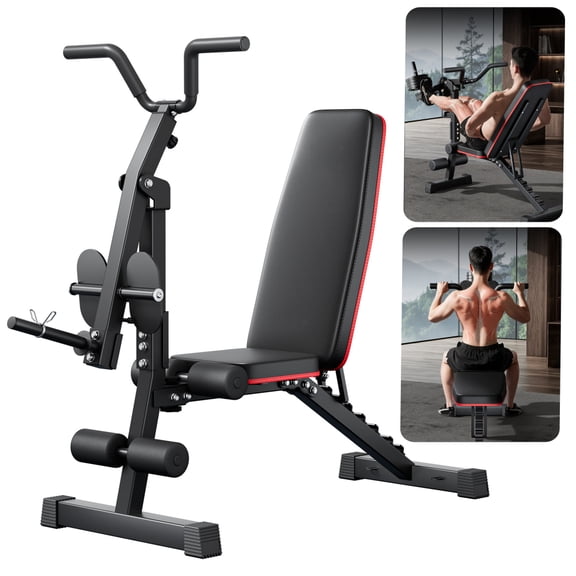 Weight Bench for Home Gym, Upgrade Multi-Functional Adjustable Workout Bench with Leg Kick And Back Pull-Down Functions