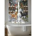 thumbnail image 5 of Christmas Xmas Sheer Curtains 2 Panels Set, Wreath Snowman Cute Dog Winter Window Sheer Curtains for Living Room/Bedroom, Light Filtering Rod Pocket Voile Drapes, 52" W x 72" L, 5 of 7
