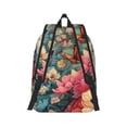 thumbnail image 2 of Naloa Butterflies In Blooming Garden Canvas Backpack for Men Women Rucksack Casual Travel Daypack College Tote Satchel Bookbag for Teens-Medium, 2 of 7