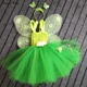 thumbnail image 4 of juego de tutú de hada de jardín mágico, vestido de princesa de tul para fiesta de cumpleaños de niña, disfraz de Cosplay de Halloween verde para niños con alas, 4 of 5