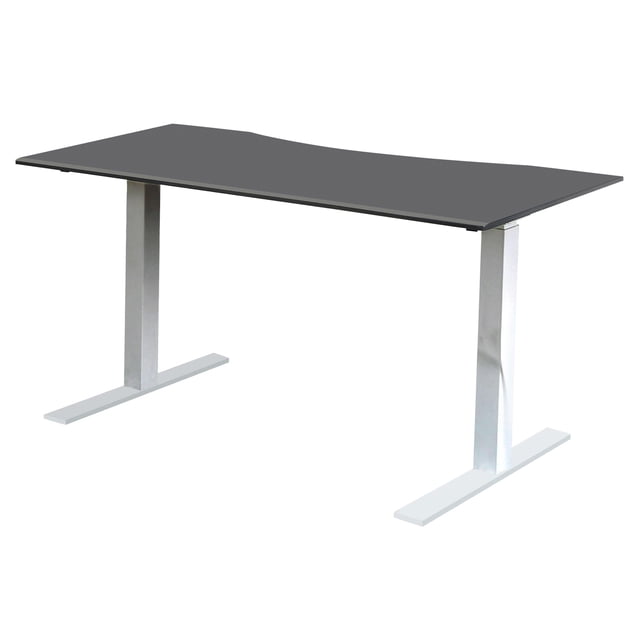 Furniture of America Seantay Bureau Long Réglable en Métal avec USB, Gris