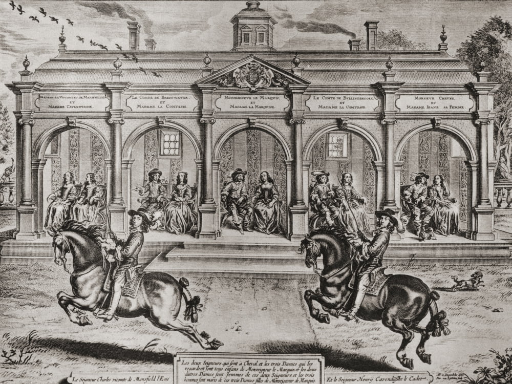 The Marquess and Marchioness of Newcastle with their family in the foreground are the Marquesss sons Charles Viscount Mansfield and Henry Cavendish later 2nd Duke of Newcastle William Cavendish 1st Du