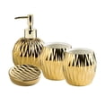 thumbnail image 1 of Juego de baño de cerámica de lujo ligero de 5 piezas que incluye dispensador de jabón, vaso for enjuague bucal y jabonera., 1 of 6