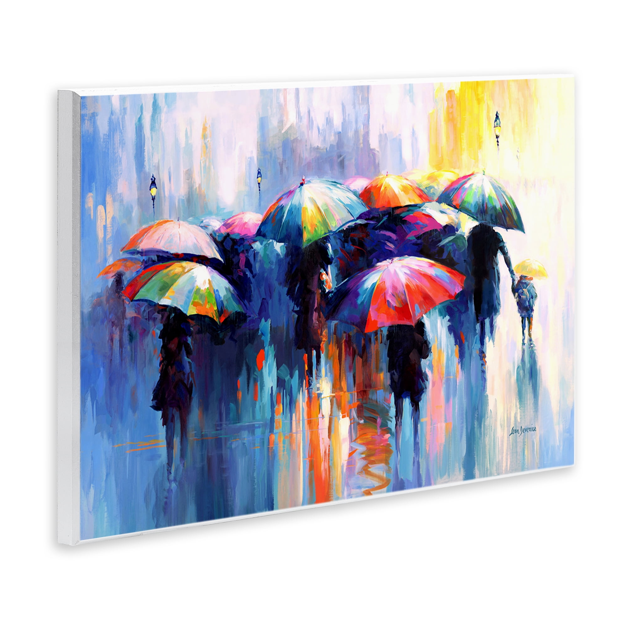 Stupell Industries Memories Beneath Rain Novelty Painting Unframed Art Print Wall Art, 15 x 10