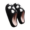 thumbnail image 6 of HTHLVMD All Over Ghost Slippers, Cute Pattern House Shoes, Halloween All Over Ghost Slippers Cute Pattern Fuzzy House Shoes Warm Plush Closed Toe Slip On Clog Indoor Footwear, Black 5.5, 6 of 6
