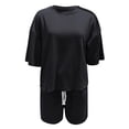 thumbnail image 4 of Womens 2 Piece Outfits 3/4 Sleeve Tops And Elastic Waist Shorts Sets Loungewear Conservative Swimsuits for Women Swim Suit Athletic Suits for Women Short Pants Swimsuit for Women Women Swim Shorts, 4 of 6