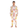 thumbnail image 3 of FORMRS Onesies Pajama for Adults Unisex Hoodie Winter Jumpsuit One Piece Sleepwear, Sizes S-2XL, Floral Orange, 3 of 7