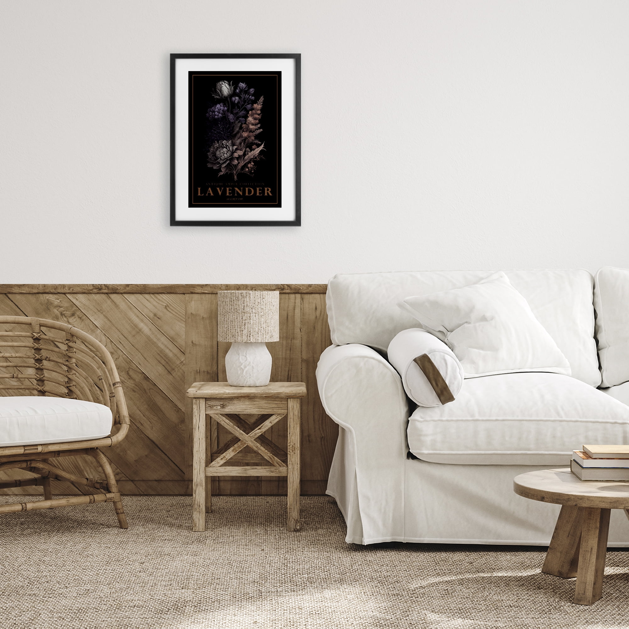 Stupell Industries Antique Lavender Light Black Framed Print Under Glass, design by Chris Giampietro