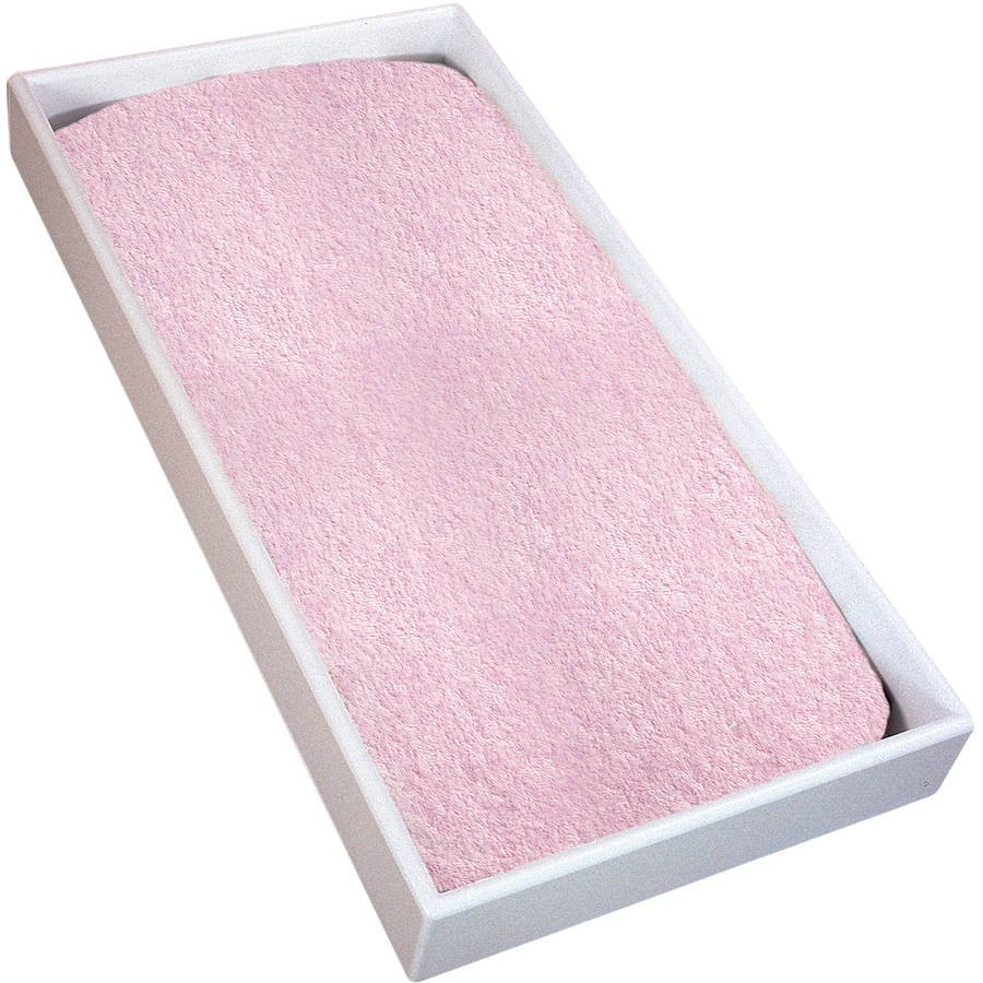 Kushies Change Pad Fitted Terry Sheet, Pink Solid