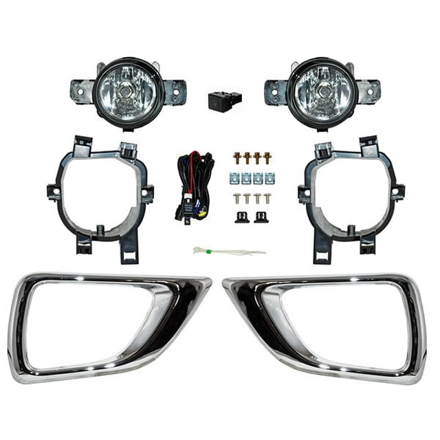 Par de Faros Niebla Nissan NP300 Frontier 2016 A 2019 Generica Con Bisel Cromado Ambos lados