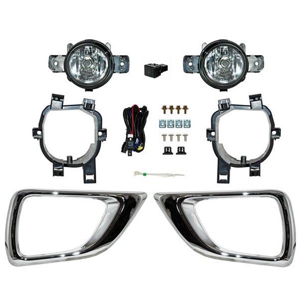 Par de Faros Niebla Nissan NP300 Frontier 2016 A 2019 Generica Con Bisel Cromado Ambos lados