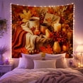 thumbnail image 2 of Lit Candle Showcases with Autumnal Still Life, Cozy Farmhouse for Farmhouse Decor Lovers, Aesthetic Wall Decor, Mother'S Day Gift, Tapestry Wall Hanging for Dorm and Living Room, 2 of 7