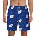 thumbnail image 2 of Goofa Moon Lamb Printed Men's Swim Trunks Board Shorts Quick Dry Mens Swimming Trunks with Compression Liner,Breathable Fit Hawaii Beach Shorts-Medium, 2 of 9