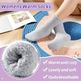 thumbnail image 2 of 5 Pair Women Fuzzy Slipper Socks Winter Microfiber Soft Cozy Plush Fluffy Socks Warm Comfy Thermal Home Sleeping Socks, 2 of 5