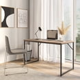 thumbnail image 2 of BELLEZE Home Office Computer Desk with Black Frame - Barton (Rustic Oak), 2 of 7