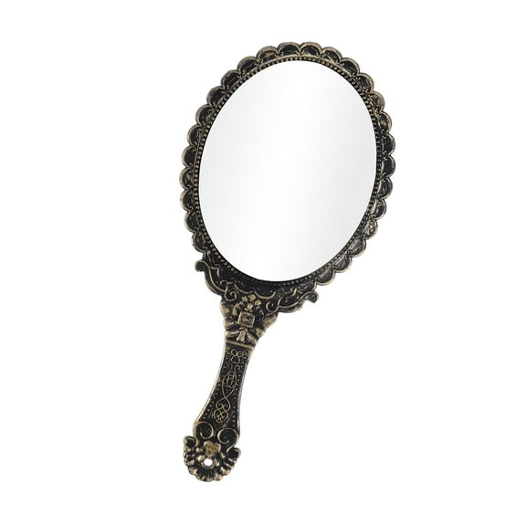 Vocoste Hand Mirror with Handle Vintage Hand Held Mirror Travel Portable Mirror 9.8" L x 4.5" W Bronze Tone