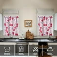 thumbnail image 4 of Cherry Kitchen Curtain Valance 3 Piece Set Short Curtain Sink Window Decor 36 Inch Small Window Treatment Tier 27.5x36 Length, 4 of 6