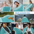 thumbnail image 5 of Turquoise Cooling Blanket,Lightweight Breathable Summer Throw Blanket with Double Sided Cold Effect,Geometric Boho Ethnic Tile Chic Monochrome Picnic Blankets Bed Sheet for Hot Sleepers 40"x60", 5 of 8