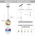 thumbnail image 2 of KCO Lighting Amber Glass Pendant Light Brushed Nickel Pendant Lights Kitchen Pendant Lighting Over Island, 2 of 8