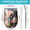 thumbnail image 5 of 12oz Stemless Wine Tumblers Pioneer Flower Floral Print Pattern Vacuum Insulated Stainless Steel Travel Tumbler Cups Mug with Lid and Straw for Champaign,Cocktail,Beer with Cleaning Brush, 5 of 5