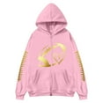 thumbnail image 4 of Arlun Zipper up Football Hoodies for Women Football Game Day Hooded Sweatshirts Fashion Graphic Printed Casual Loose Fit Long Sleeve Jacket Fall Winter Tops Pink XXXL, 4 of 4