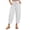 White, variant on Bloomae Women's Harem Capri Pants Casual Loose Fit Wide Leg Cropped Trousers Lightweight Drawstring Elastic Waist Lounge Capris with Pockets