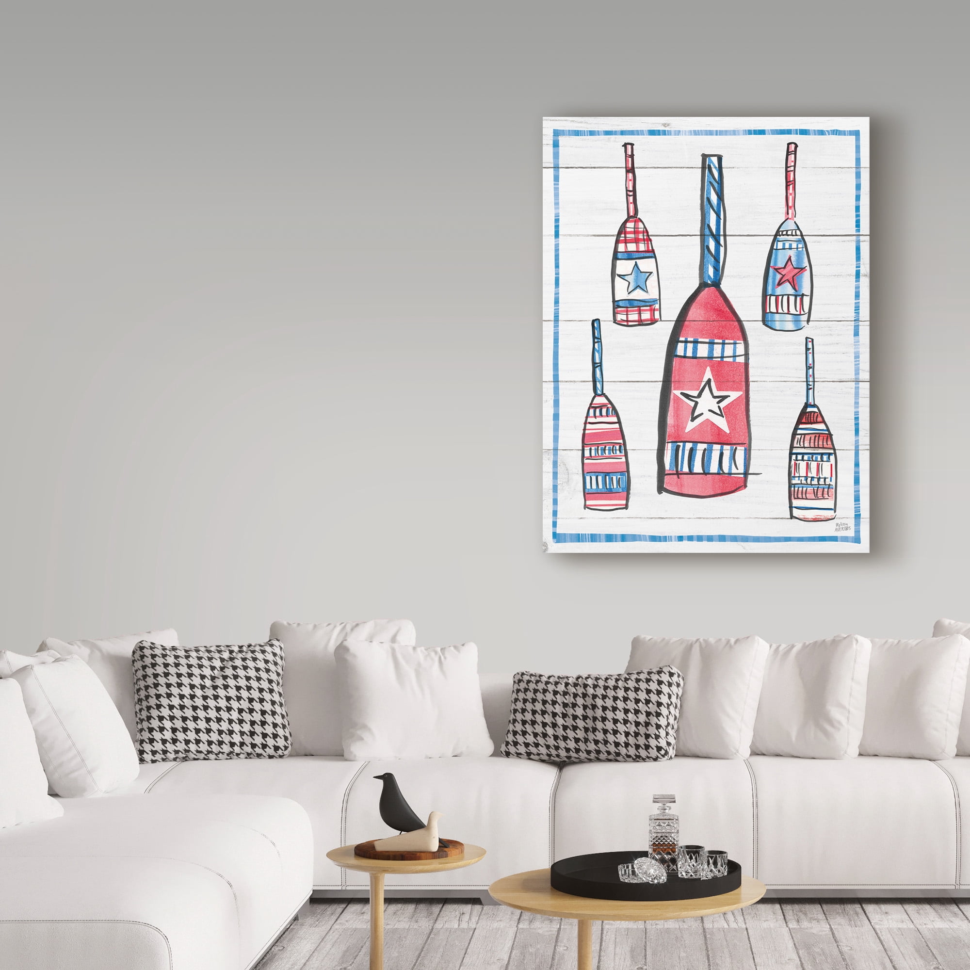 Trademark Fine Art 'Coastal Americana III Shiplap' Canvas Art by Melissa Averinos
