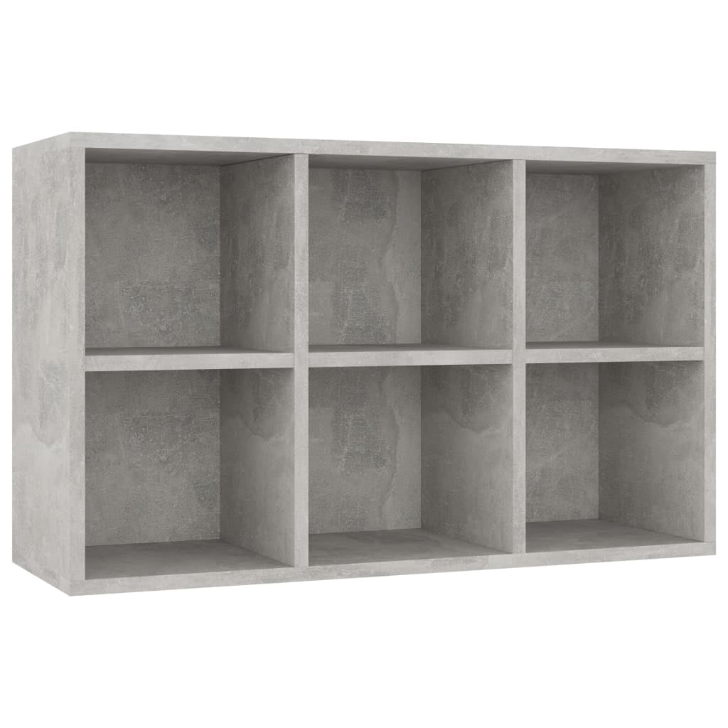 Canddidliike 6-Cube Reversible Storage Organizer, Freestanding Open Shelf Bookcase, Concrete Gray