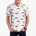 thumbnail image 4 of Vsdgher Dachshund Dog Print Men's Short Sleeve Stretch Polo Shirt, Moisture-Wicking Performance Polo Shirt, 4 of 8