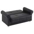 thumbnail image 3 of Ottomanson Convertible Sleeper Loveseat with Hidden Storage, Firm Seating, Black, 3 of 7