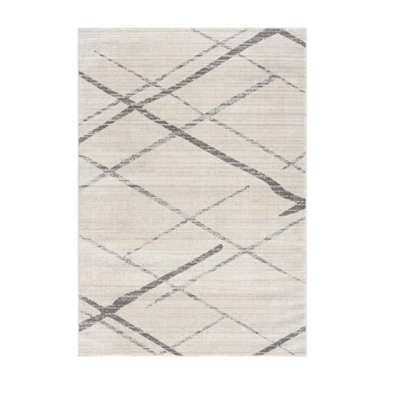 HomeRoots 635276 2 x 5 ft. Beige & Gray Abstract Rectangle Area Rug