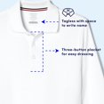 thumbnail image 4 of French Toast Husky Boys School Uniform Long Sleeve Pique Polo Shirt, Sizes 10-20, 4 of 5