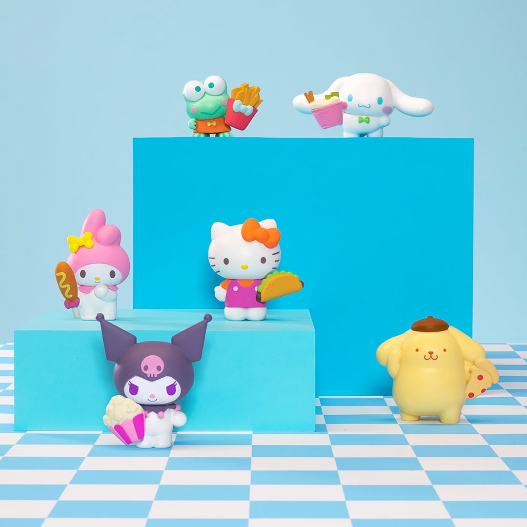 Hello Kitty and Friends, 2” Figure 6-Pack - Removable Salty Accessories - Featuring Hello Kitty, Kuromi, My Melody, Cinnamoroll, Pompompurin, and Keroppi - Ages 6+