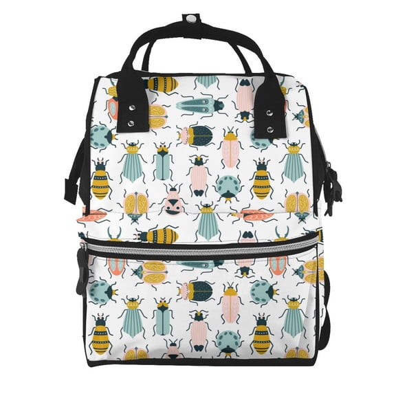 Defioc Colorful Insects for Baby Diaper Bag Backpack - Baby Bag for Boys & Girls - Diaper Backpack - Large Travel Diaper Bags- Baby Registry Search & Shower Gifts