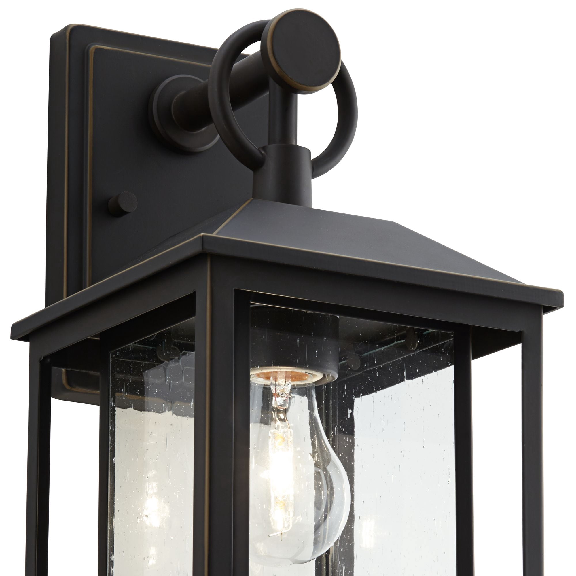 John Timberland Califa Mission Outdoor Wall Light Fixture Bronze Metal 15 1/4" Textured Clear Glass for Post Exterior Barn Deck House Porch Yard Patio