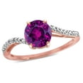 thumbnail image 3 of Star K � Round 7mm Rhodolite Bypass solitaire engagement promise ring, 3 of 9